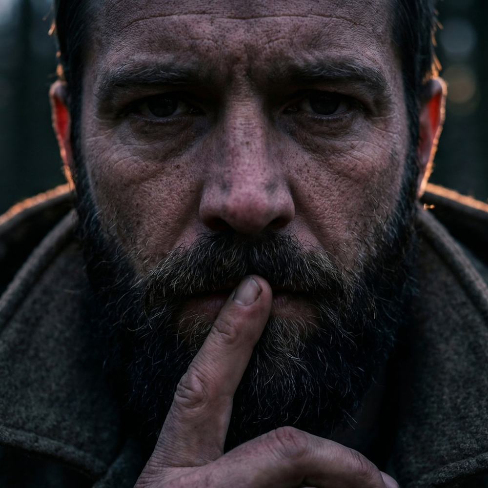 A man keeping secrets about acne cream