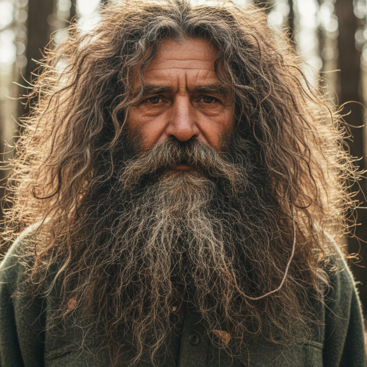 Man with unkept beard hair ripe for bacteria growth